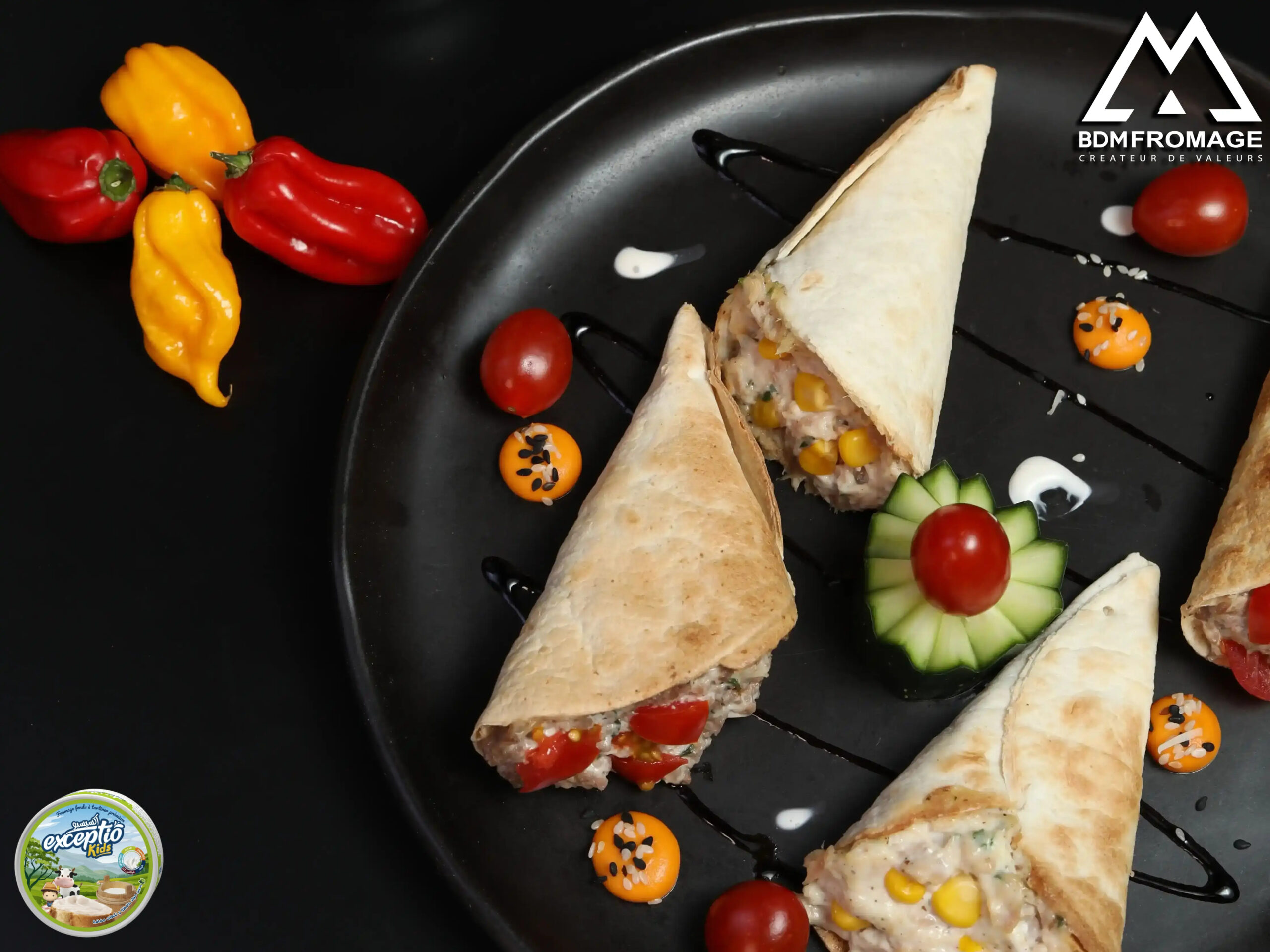 Cornet tortilla au thon et a la viande hachée