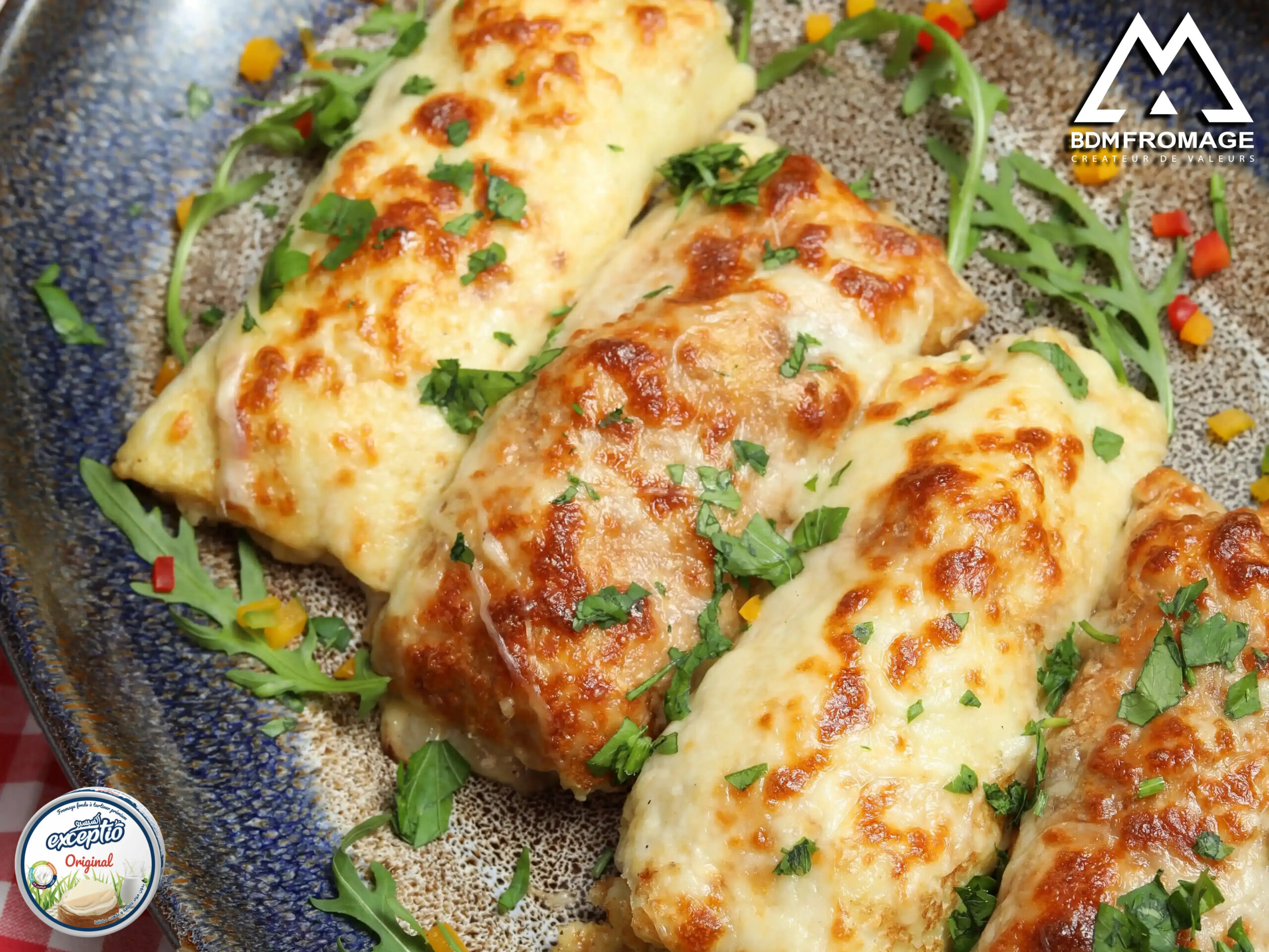 Crêpes salés au poulet et fromage